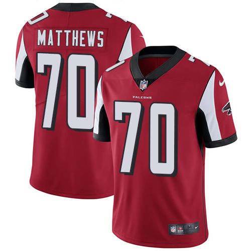 2019 men Atlanta Falcons 70 Matthews red Nike Vapor Untouchable Limited NFL Jersey